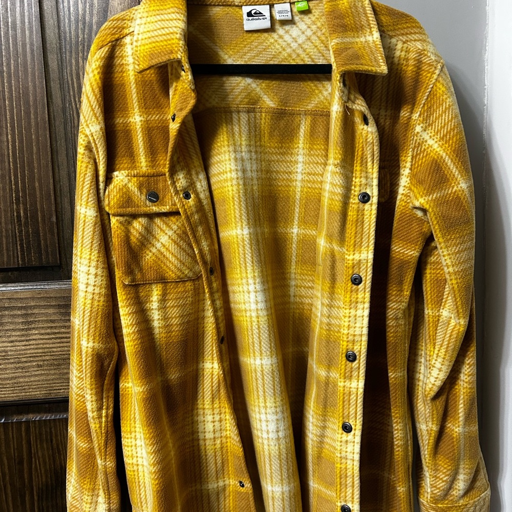Quiksilver Mustard Plaid Shirt Jacket